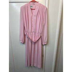 Henry Lee Womens Dress Vintage Pink Secretary Bow 9 To 5 Modest Sz 12 Union USA